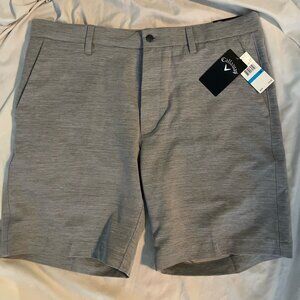 New Callaway Golf Shorts Men's Opti-Dri Stretch Charcoal Sz 36" Waist 9" Inseam